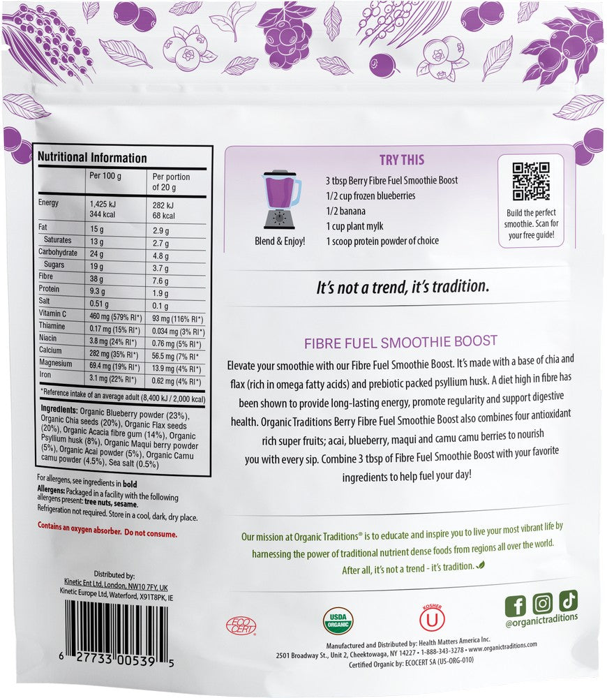 Organic Fibre Fuel Smoothie - Berry Organic Fibre Fuel Smoothie - Berry