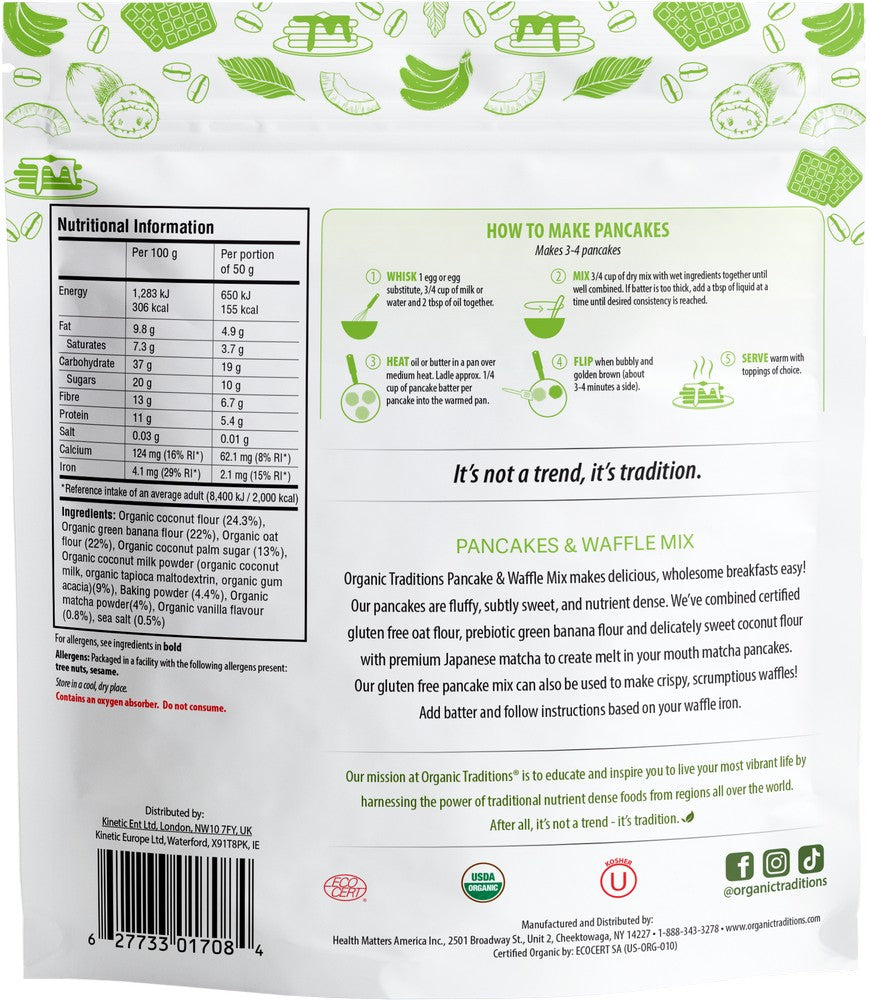 Organic Pancake & Waffle Mix - Matcha Organic Pancake & Waffle Mix - Matcha