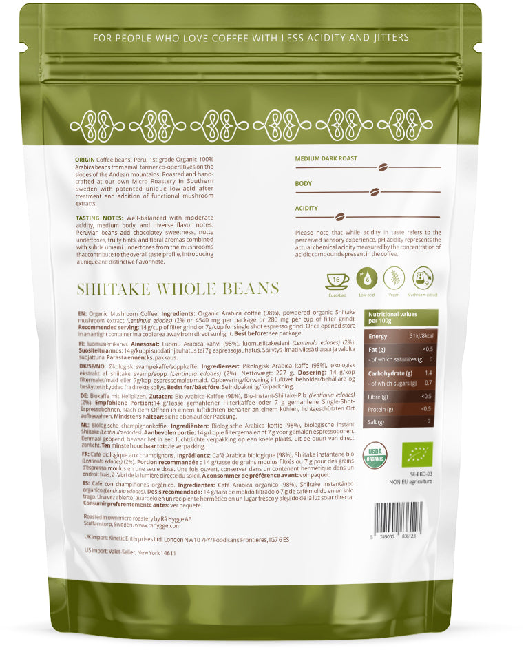 Shiitake-Whole Beans Bio 227g Shiitake-Whole Beans Bio 227g