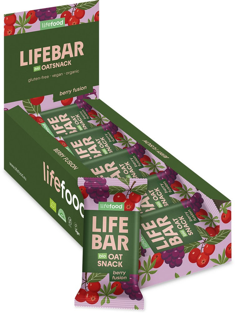 Organic Lifebar Oat Snack Berry Fusion 40g x 15 Organic Lifebar Oat Snack Berry Fusion 40g x 15