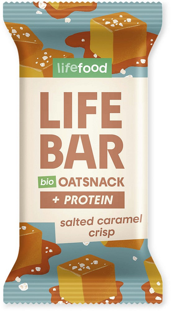 Organic Lifebar Oat Snack Protein Salted Caramel Crisp 40g x 15