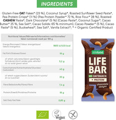 Organic Lifebar Oat Snack Protein Chocolate Delight 40g x 15