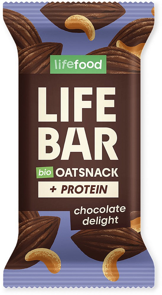 Organic Lifebar Oat Snack Protein Chocolate Delight 40g x 15