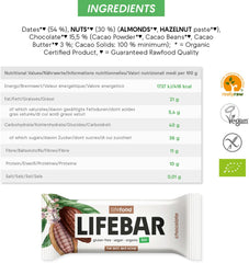 Organic Lifebar Chocolate RAW 40g x 15