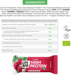 Organic Lifebar Protein Raspberry 40g x 15