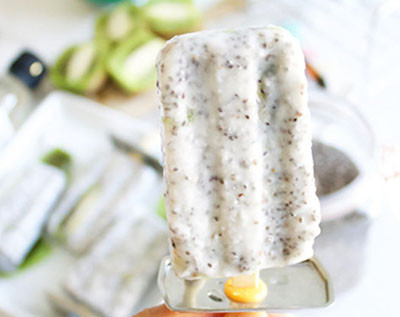 Coconut Kiwi Chia Popsicles