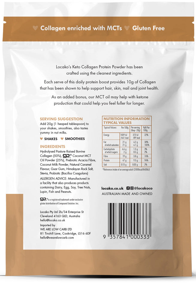 Keto Collagen Salted Caramel Protein Powder 300g - BBE Feb '23 and Mar '23