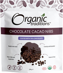 Organic Chocolate Cacao Nibs Coated with 70% Chocolate