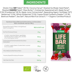 Organic Lifebar Oat Snack Berry Fusion 40g x 15