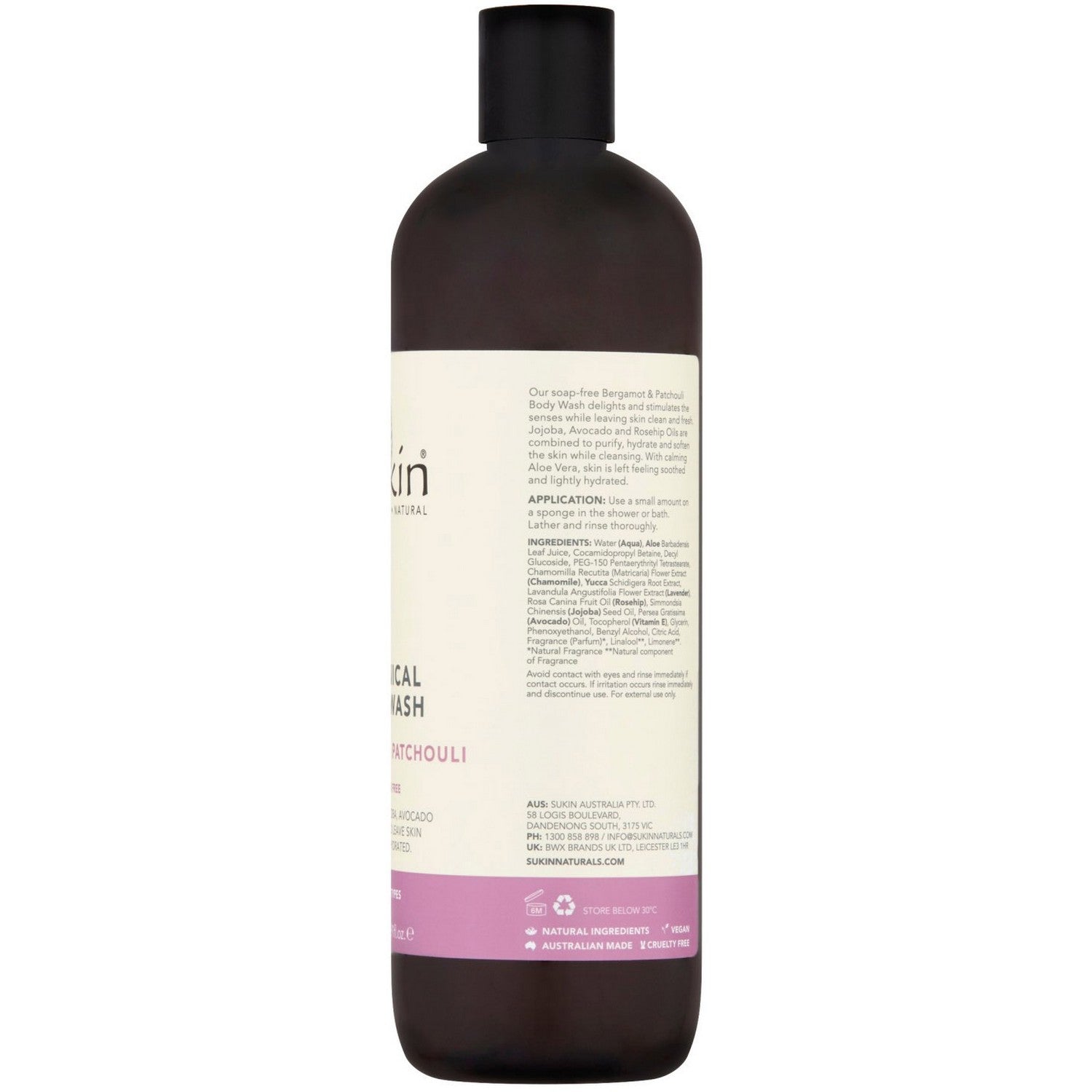 Botanical Body Wash Bergamot And Patchouli (500ml)