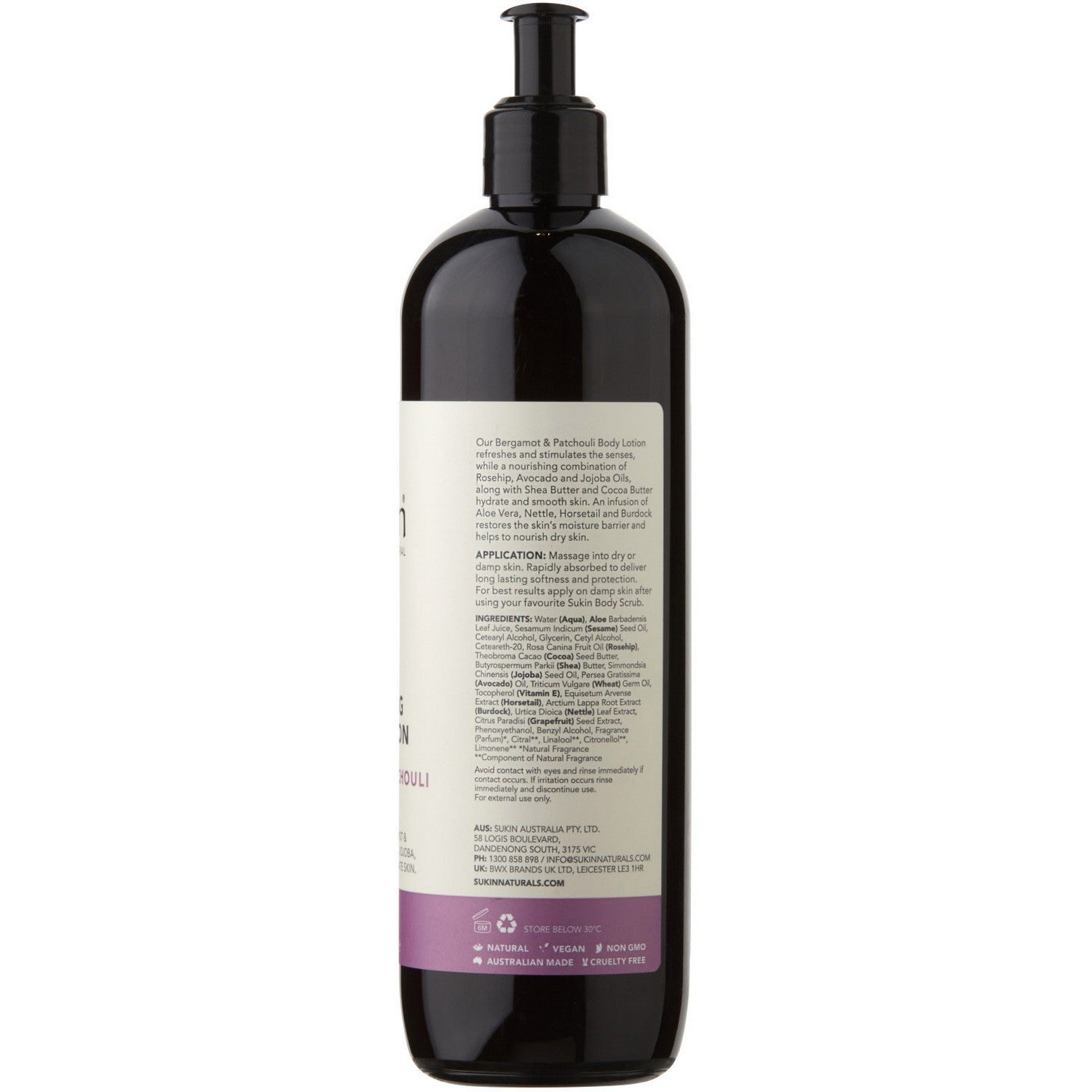 Botanical Body Lotion Bergamot And Patchouli (500ml)