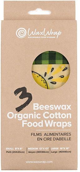 Waxed Cotton Food wraps Set of 3