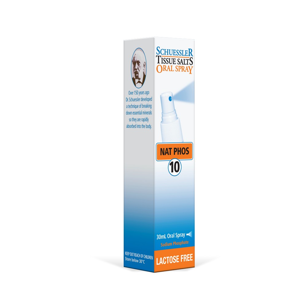 Schuessler Tissue Salts NAT PHOS 30ml Spray | NO. 10 - ACID NEUTRALISER