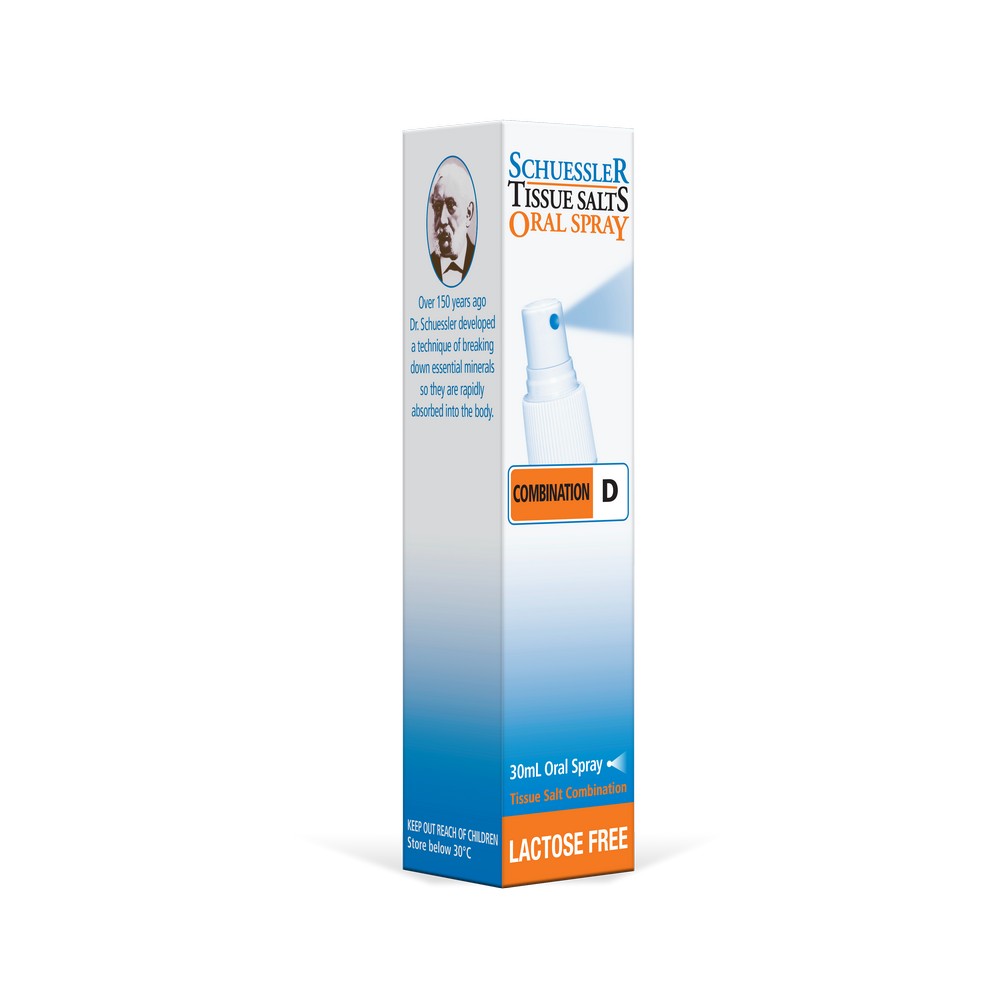 Schuessler Tissue Salts COMB D 30ml Spray - SKIN DISORDERS
