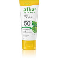 Sheer Mineral Fragrance Free Sunscreen Lotion Spf50