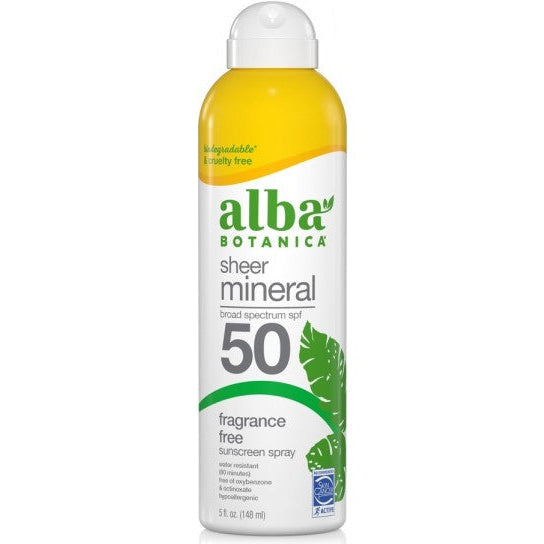 Sheer Mineral Fragrance Free Sunscreen Spray SPF50